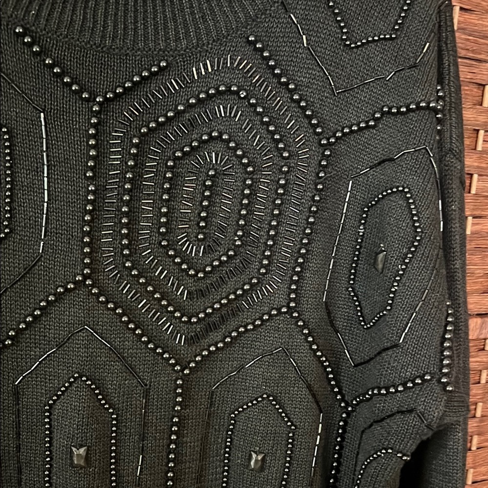 Vintage Black Geometric Patterned Sweater - Picture 4 of 6